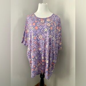 LuLaRoe Irma Tunic Style Top NWT Purple Multicolor Abstract